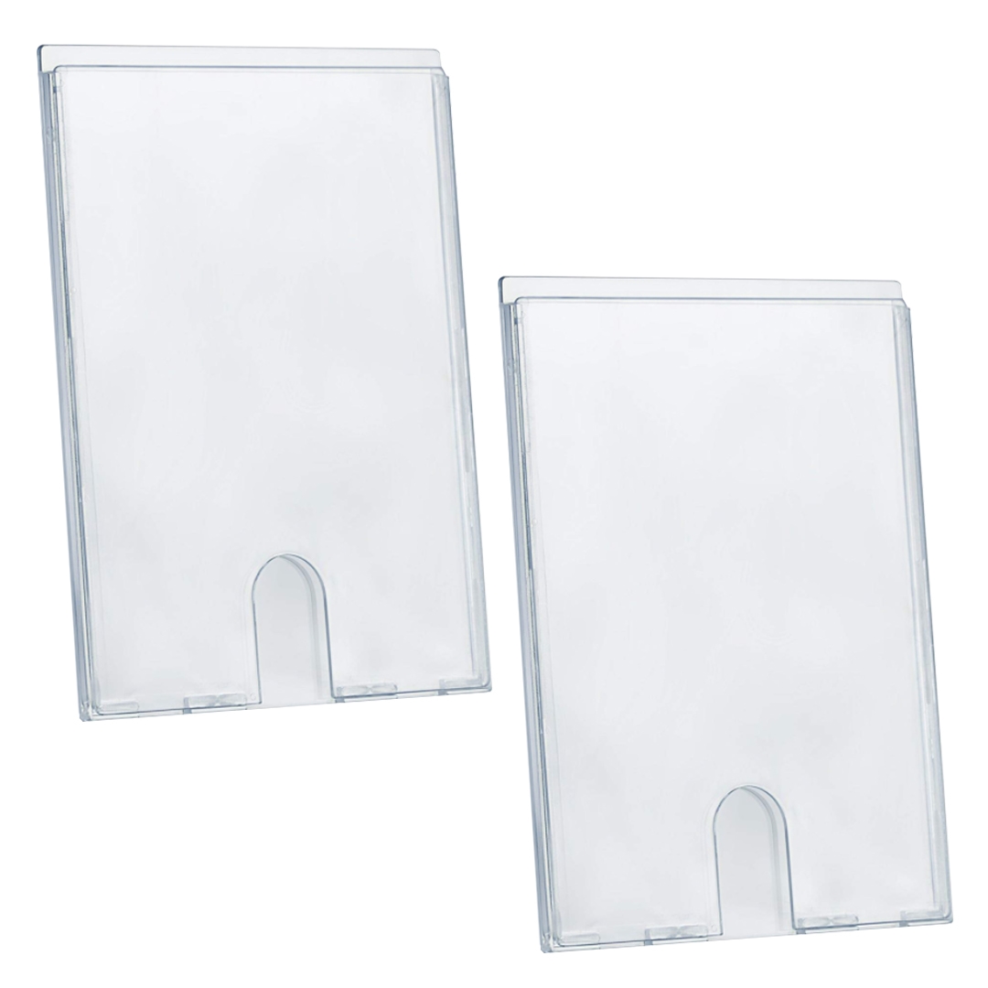 Acrimet Wall Mount Sign Holder Display 9 1/8 x 12 1/2 Self Adhesive (A4 -  Letter Size) (2 Pack) (Clear Crystal) Code 865.1