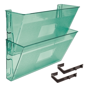 Acrimet Wall-Mounted Modular File Holder (Clear Green Color) 2 Pack Code 867.4