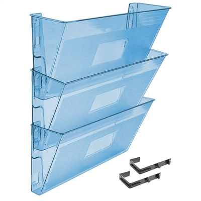 Acrimet Wall - Mounted Modular File Holder (Clear Blue Color) 3 Pack Code 868.3