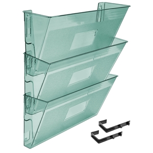 Acrimet Wall-Mounted Modular File Holder (Clear Green Color) 3 Pack Code 868.4