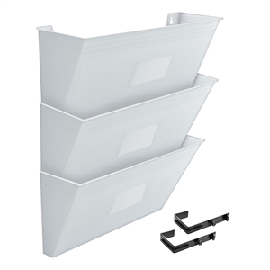 Acrimet Wall - Mounted Modular File Holder (White Color) 3 Pack Code 868.6