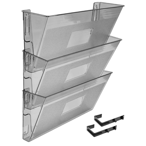 Acrimet Wall-Mounted Modular File Holder (Clear Smoke Color) 3 Pack Code 868.7