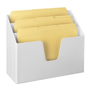 Acrimet Horizontal Triple File Folder Organizer Folders Included (White Color) Code 869.5