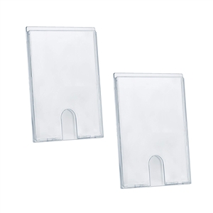 Acrimet Wall Mount Sign Holder Display 9" x 6 6/8" Self Adhesive (A5 - Memo Size) (2 Pack) (Clear Crystal) Code 875.5