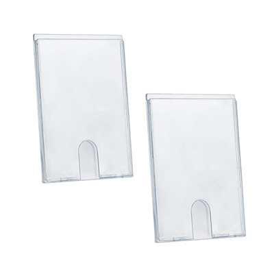 Acrimet Wall Mount Sign Holder Display 9" x 6 6/8" Self Adhesive (A5 - Memo Size) (2 Pack) (Clear Crystal) Code 875.5