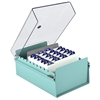 Acrimet 4 X 6 Card File Holder Organizer Metal Base Heavy Duty (Green Color with Crystal Plastic Lid Cover) Code 922.6