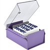 Acrimet 4 X 6 Card File Holder Organizer Metal Base Heavy Duty (Purple Color with Crystal Plastic Lid Cover) Code 922.9