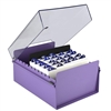 Acrimet 5 X 8 Card File Holder Organizer Metal Base Heavy Duty (Purple Color with Crystal Plastic Lid Cover) Code 923.9
