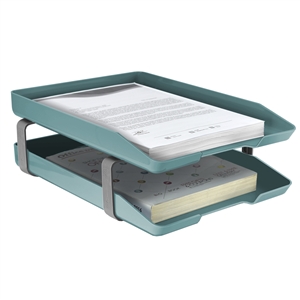 Acrimet Traditional Letter Tray 2 Tier Front Load Design (Solid Green)