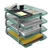 Acrimet Traditional Letter Tray 4 Tiers Front Load Design (Clear Green)