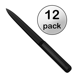 Acrimet Letter Opener - Pack with 12 (Solid Black Color) Code 951.4