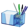 Acrimet Desk Organizer Pencil Paper Clip Holder Clear Blue Color (With Paper)