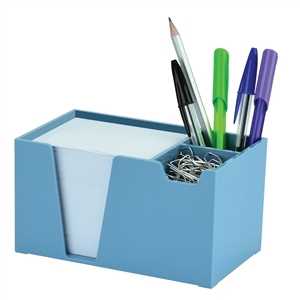 Acrimet Desk Organizer Pencil Paper Clip Holder (Solid Blue Color) (With Paper)