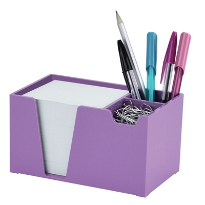 Acrimet Desk Organizer Pencil Paper Clip Holder (Solid Purple Color) (With Paper)