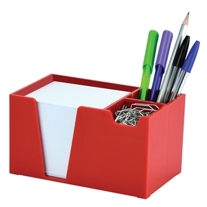 Acrimet Desk Organizer Pencil Paper Clip Holder (Red Color) (With Paper)