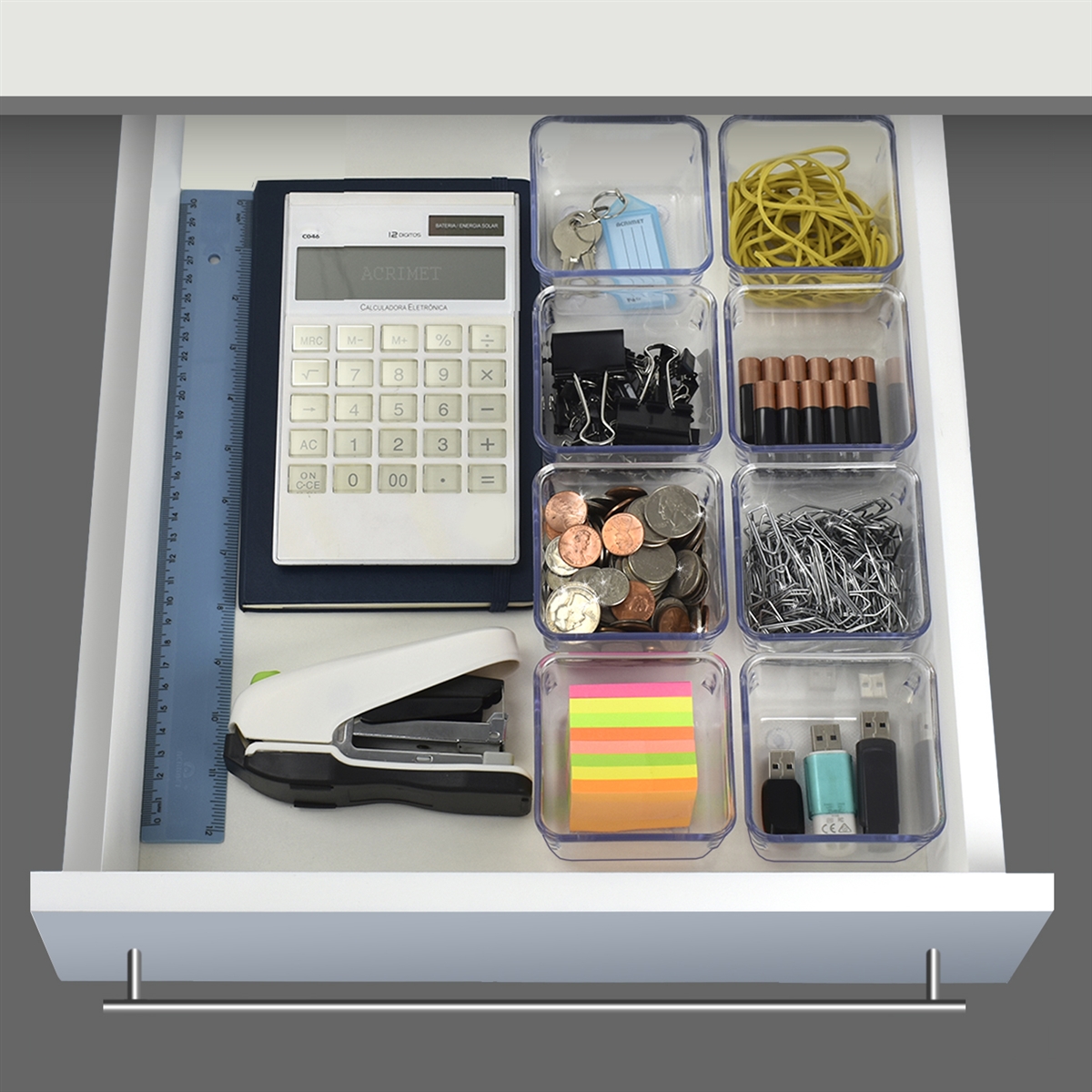 Acrimet Desk Drawer Organizer Clear Crystal 7 Pack 4 Sizes 975.0