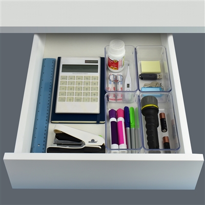 Acrimet Desk Drawer Organizer Clear Crystal 4 Pack 972.0