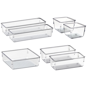 Acrimet Desk Drawer Organizer Clear Crystal 7 Pack 4 Sizes 975.0