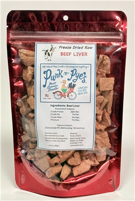PUNK N PYE'S Freeze Dried Raw Beef Liver Treats 3.5 oz