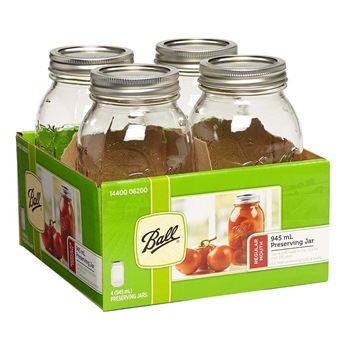 ball pack of 4 945ml regular mouth mason jars