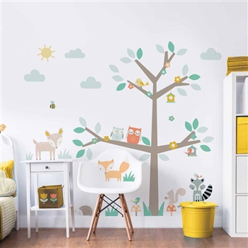 walltastic woodland tree & friends large character