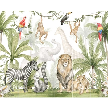 walltastic jungle safari wallpaper mural