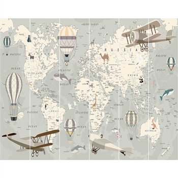 walltastic map of the world wallpaper mural