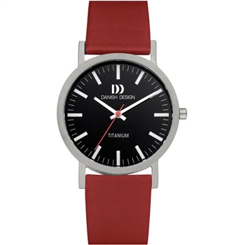 danish design rhine black red medium gents watch