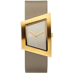 danish design squeezy gold tan ladies watch