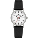 danish design rhine white black date small ladies watch