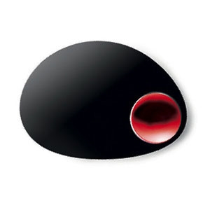 mebel entity 13 black oval plate with red dip bowl