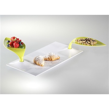 mebel entity 24d white breakfast plate with green mini plate