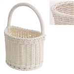 saleen white half round bathroom basket