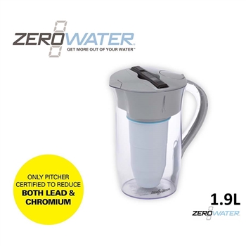 zerowater 8 cup round pitcher grey and clear