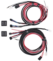 Black Illuminated Switches with with harness for Console Placement - 4 Window Kit #406