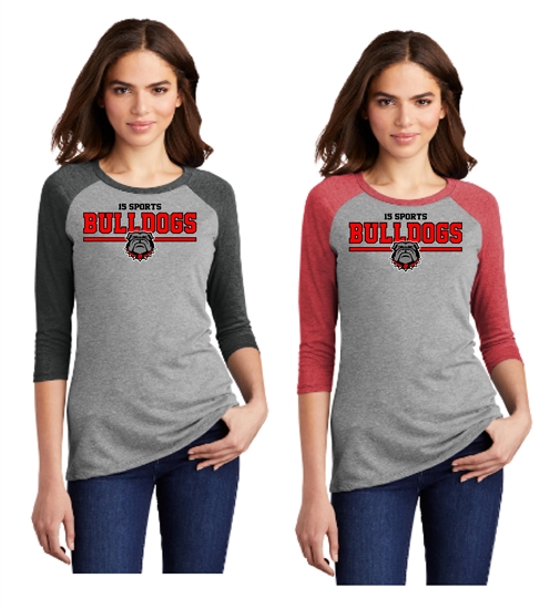15 Sports Bulldogs Team Ladies 3/4 Sleeve Raglan