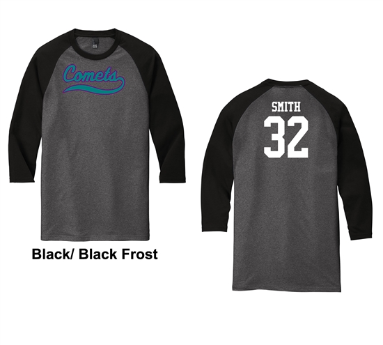 Carolina Comets 3/4 Sleeve Raglan  Shirt
