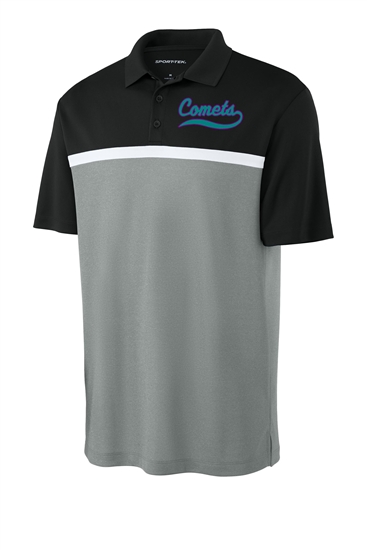 Carolina Comets Adult Sport-TekÂ® UV Micropique Colorblock Polo