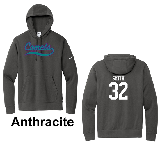 Carolina Comets Adult Nike Club Fleece Sleeve Swoosh Pullover Hoodie