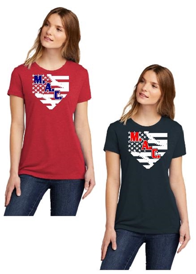 M.A.C. Baseball Flag Ladies tee