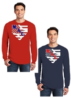 M.A.C. Basesball Flag Long Sleeve Mens tee