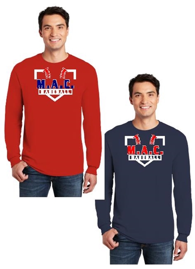 M.A.C. Basesball Plate Long Sleeve Mens tee