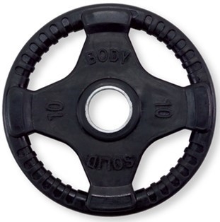 Body Solid ORT10 Rubber Grip Olympic Plate 10 Lbs Black Image