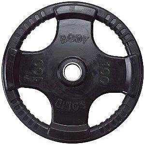 Body Solid ORT100 Rubber Grip Olympic Plate 100 Lbs Black Image