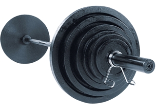 Body Solid Olympic Weight Set 300 Lbs.- Chrome Bar. Image