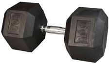 Body Solid SDR100 Rubber Coated Hex Dumbbell 100 Lbs Image