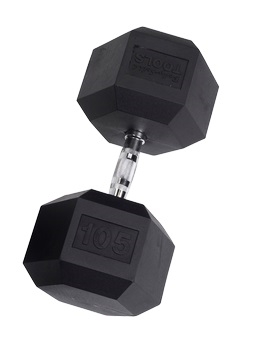 Body Solid SDR105 Rubber Coated Hex Dumbbell 105 Lbs Image
