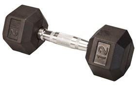 Body Solid SDR12 Rubber Coated Hex Dumbbell 12 Lbs Image