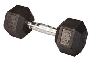 Body Solid SDR20 Rubber Coated Hex Dumbbell 20 Lbs Image