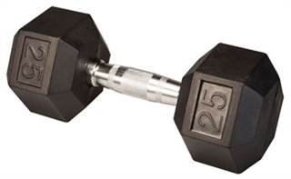 Body Solid SDR25 Rubber Coated Hex Dumbbell 25 Lbs Image